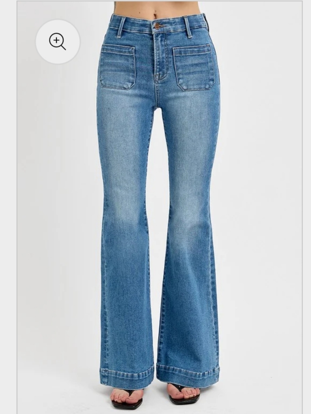 RISEN JEANS Patch Pocket Women's Light Blue Flared Denim NWT Size 1/25